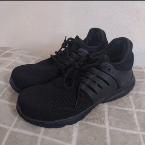 Dykhmily Steel Toe Work Shoes Women Sz 13.5 Men 12 Comfort Casual Black Sneakers